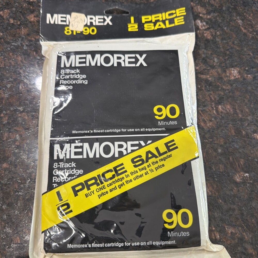 Memorex 8 Track Cartridge Recording Tape Set of 2 New
